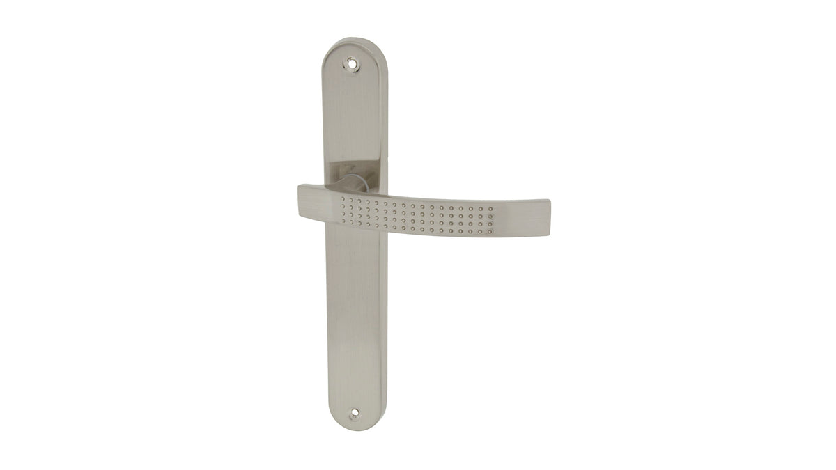 Astro Nickel Satin - Door Handle on a Backplate