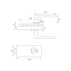 M.P MP - UNIQUE R8 - Glass LOCK with QUADRA handle - without rear opening - Locks for glass doors