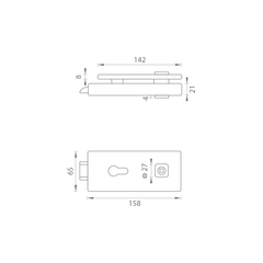 M.P MP - UNIQUE R8 - LOCK for glass doors - PZ - Locks for glass doors