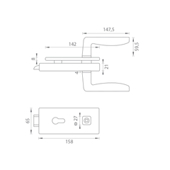 M.P MP - UNIQUE R8 - LOCK for glass with handle ERBA - PZ - Locks for glass doors