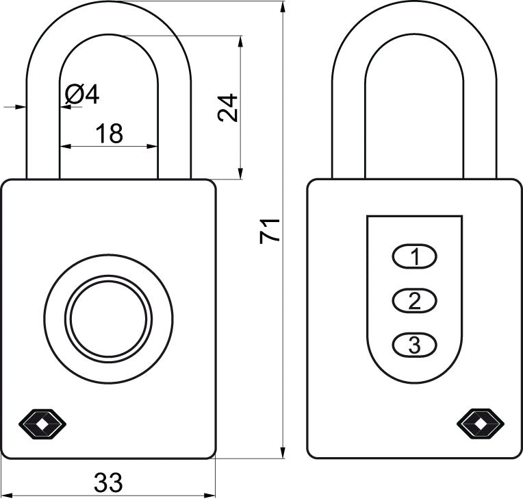 Biometric padlock RV.TSA.ZW
