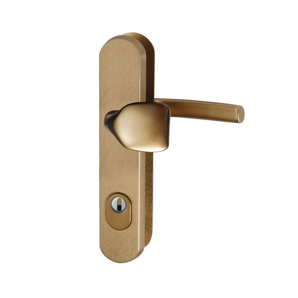 Richter Czech Safety Door Handle R.101.ZA.TB3 with overlay F4 - bronze anodized