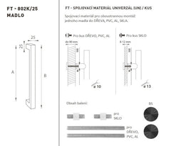 FT - HANDLE code K02 â‚¬Å¡Â¬Â¹Ã†â€™Â¦ 25 mm UN pc - Round straight handle