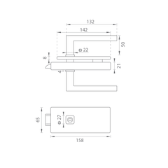 M.P MP - UNIQUE R8 - GLASS LOCK with HOSTA handle - without front opening - Locks for glass doors