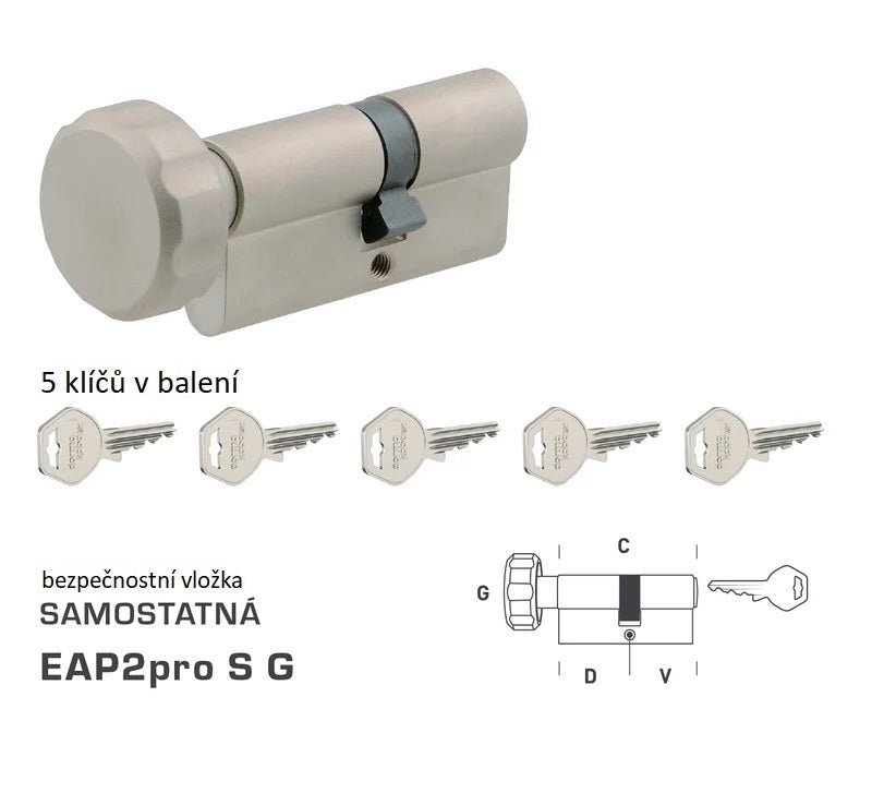 DORMAKABA DK - EAP2pro S G - with knob - Separate safety inserts - BT3