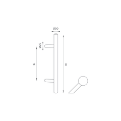 FT - HANDLE code K10 30 mm ST pc Door Handle