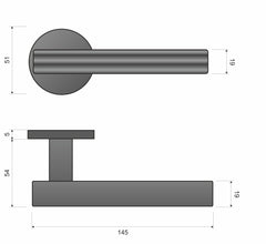 Infinity Line CAPRI KPRI S B00/M700 black/chrome matt - Door Handle on a Round Rose