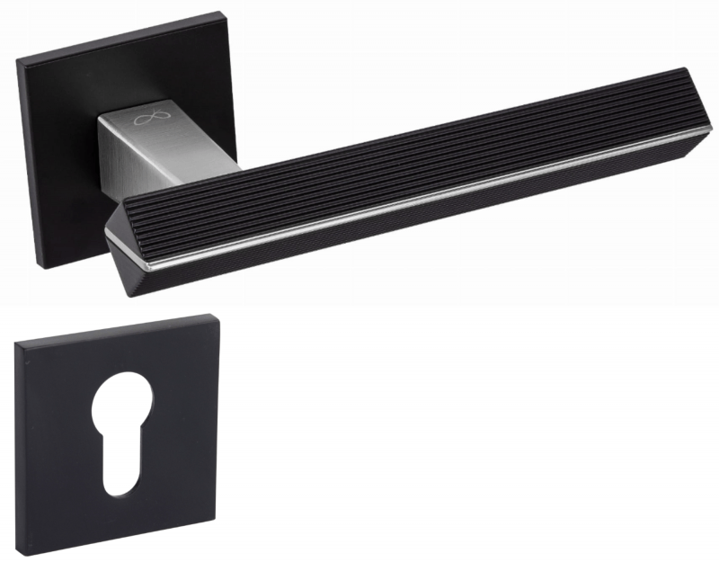 Infinity Line Carrera KCRA B00/M700 Black/Chrome Mattt - Door Handle on a Square Rose