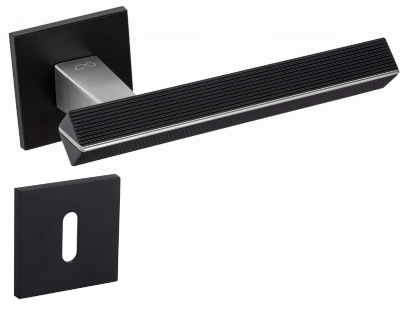Infinity Line Carrera KCRA B00/M700 Black/Chrome Mattt - Door Handle on a Square Rose