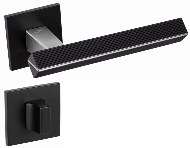 Infinity Line Carrera KCRA B00/M700 Black/Chrome Mattt - Door Handle on a Square Rose