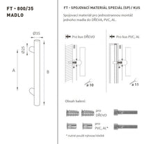 FT - HANDLE code K00 â‚¬Å¡Â¬Â¹Ã†â€™Â¦ 35 mm SP pcs - Round straight handle