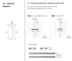 FT - HANDLE code K01 â‚¬Å¡Â¬Â¹Ã†â€™Â¦ 32 mm UN pair - Round straight handle