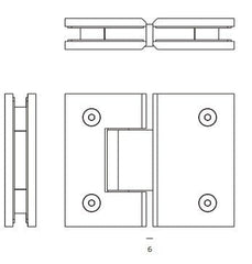 JNF - Glass hanger IN.05.308 - Horizontal hinges and hinges for glass doors