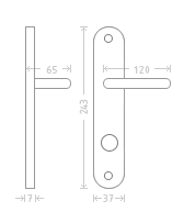Charlie door  - Door Handle on a Backplate - bronze