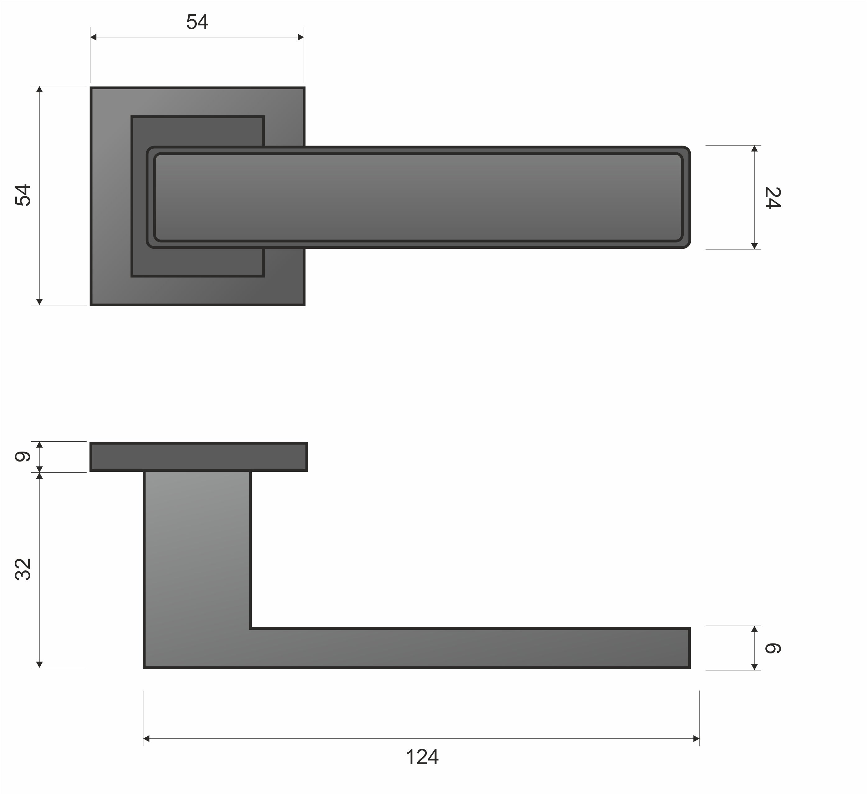 Concept KCK 700 Chrome/glamour - Door Handle on a Square Rose