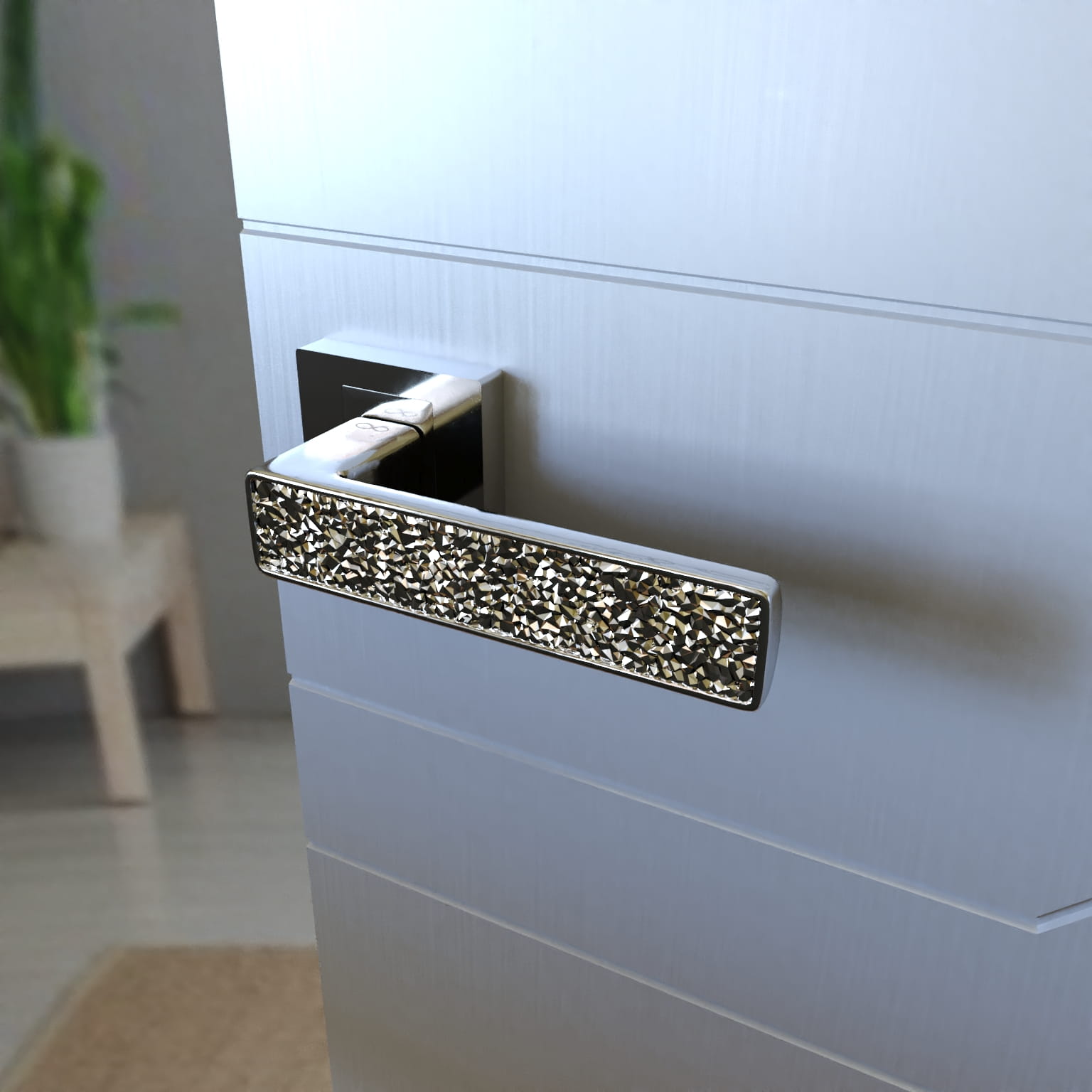 Infinity Line Concept KCK 700 Chrome/glamour - Door Handle on a Square Rose