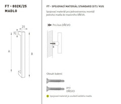 FT - HANDLE code K02K 25x25 mm ST pc Door Handle