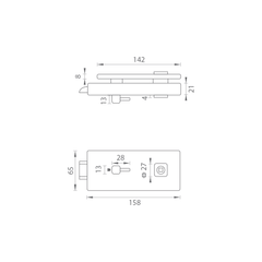 M.P MP - UNIQUE R8 - LOCK on glass door - WC - Locks for glass doors