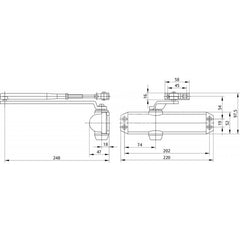 Assa Abloy CLOSER DC120 EN2/3/4 silver - door closer with arm
