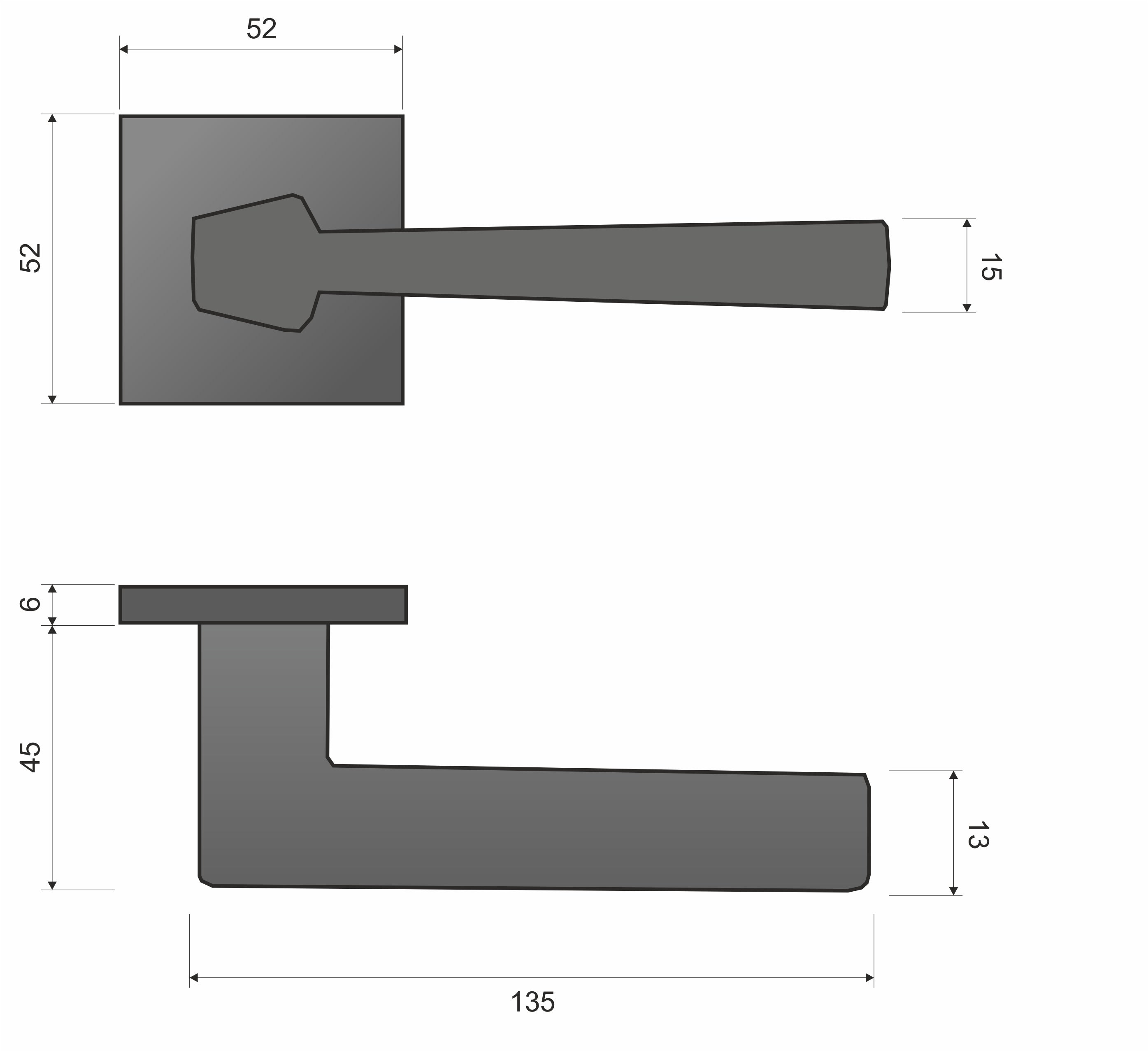 Infinity Line Diamond FIT chrome KDF 700 - Door Handle on a Square Rose