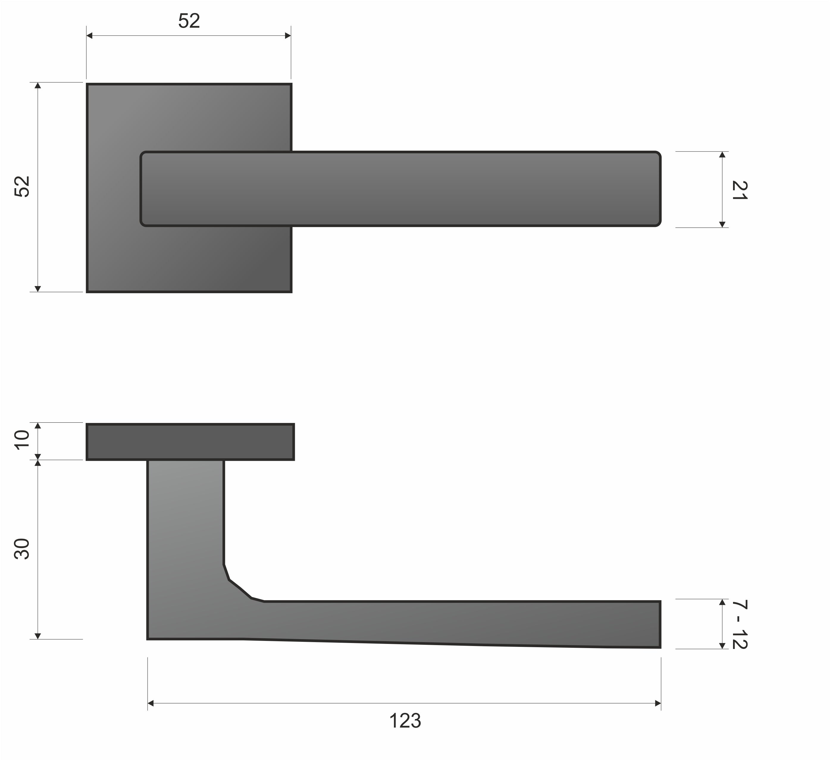 Infinity Line Duna KDI 300 Satin - Door Handle on a Square Rose