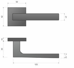 Infinity Line Duna KDI 300 Satin - Door Handle on a Square Rose