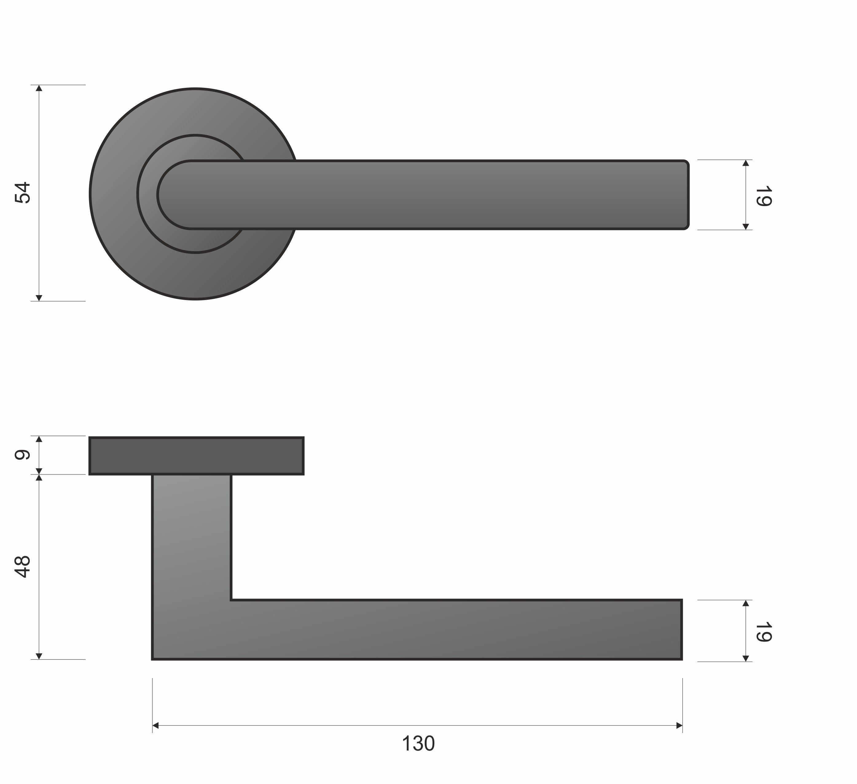 Infinity Line Duo KDU O 500 Stainless Steel - Door Handle on a Round Rose