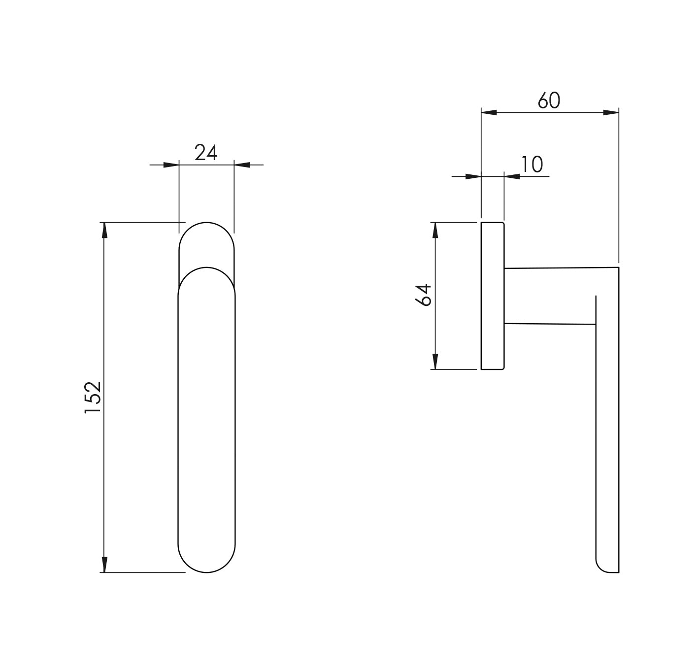 BORING - VERUM ITALY VM - DK - PURE - R - Oval handles for euro windows