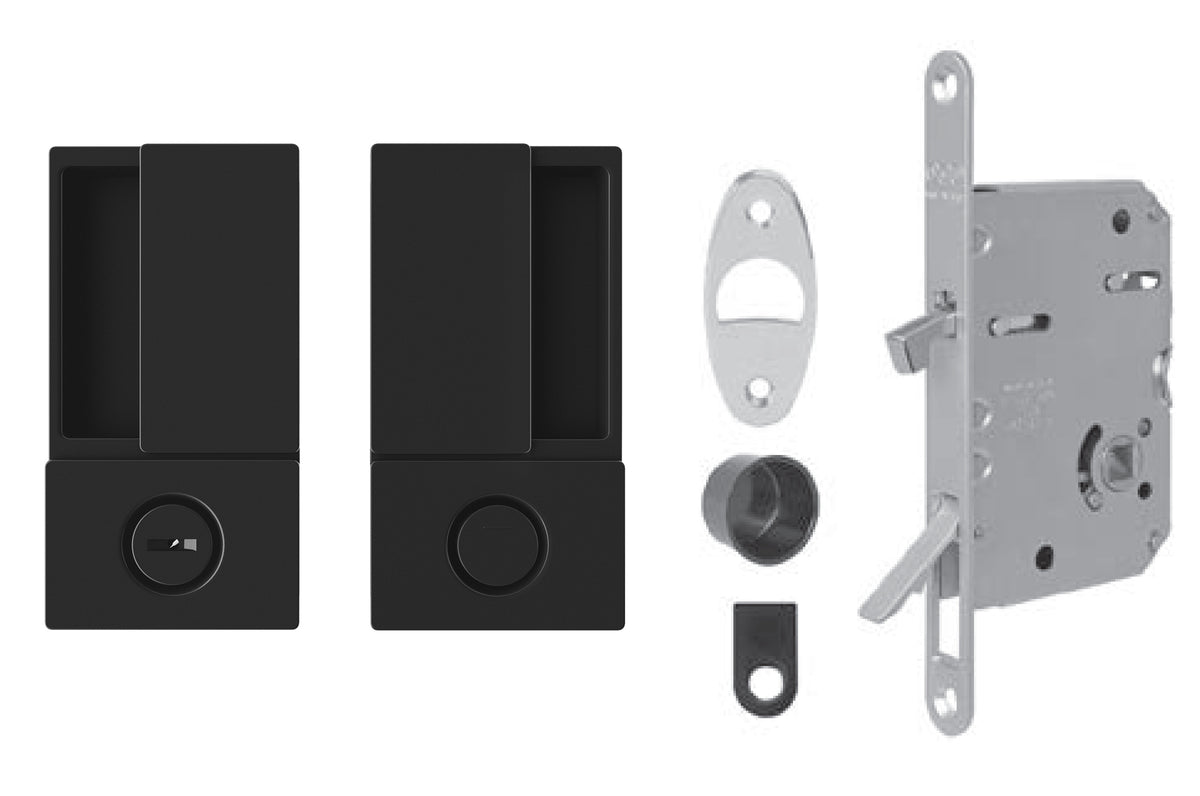 AGB - WAVE - HR WC sliding door set - shells and handles for sliding doors