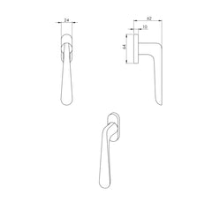 BORING - VERUM ITALY VM - DK - PEPE - R - Oval handles for euro windows