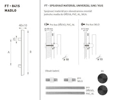 FT - HANDLE code K41S 40x10 mm UN pcs - straight
