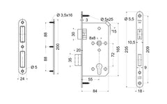 Magnetic lock for cylinder insert - 
EN.304M.PZ.72.55.18 black