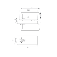 M.P MP - UNIQUE R8 - GLASS LOCK with ORCHIDE handle - without front opening - Locks for glass doors