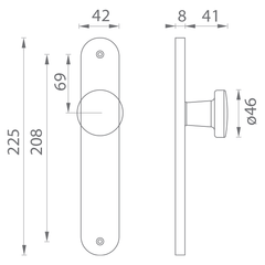 BA - BALL ON SHIELD 2600 - S - Straight balls on oval shields