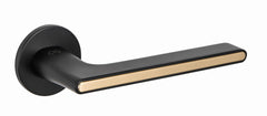 Ferrara KFRA S O B00/ MG00 black/gold matt - Door Handle on a Round Rose