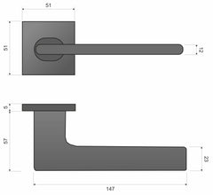Infinity Line Ferrara KFRA S B00/MG00 Black/Gold - Door Handle on a Square Rose