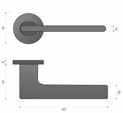 Ferrara KFRA S O B00/ MG00 black/gold matt - Door Handle on a Round Rose