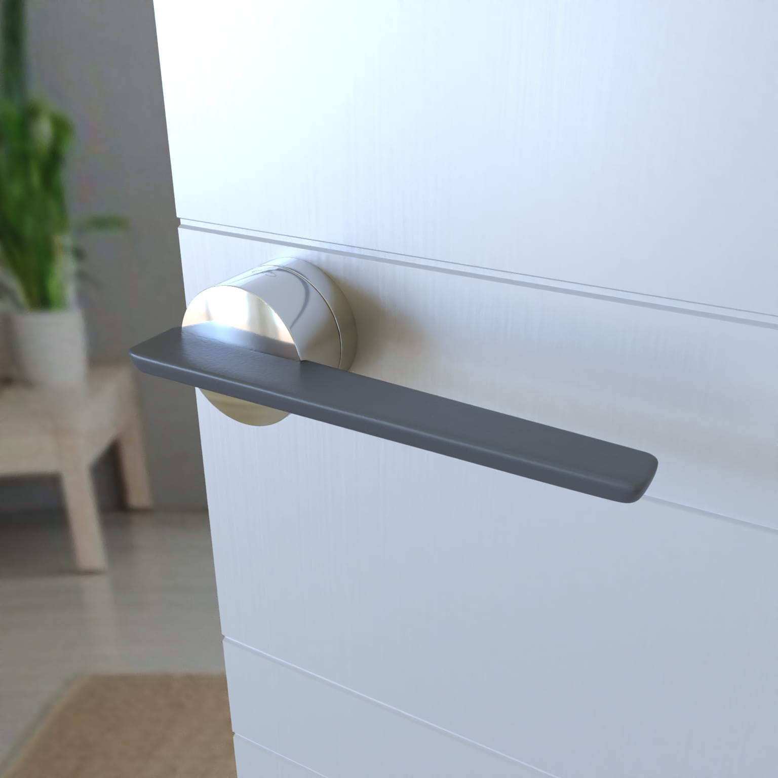 Infinity Line Gemello KGML 700/200 Chrome/Titanium - Door Handle on a Round Rose