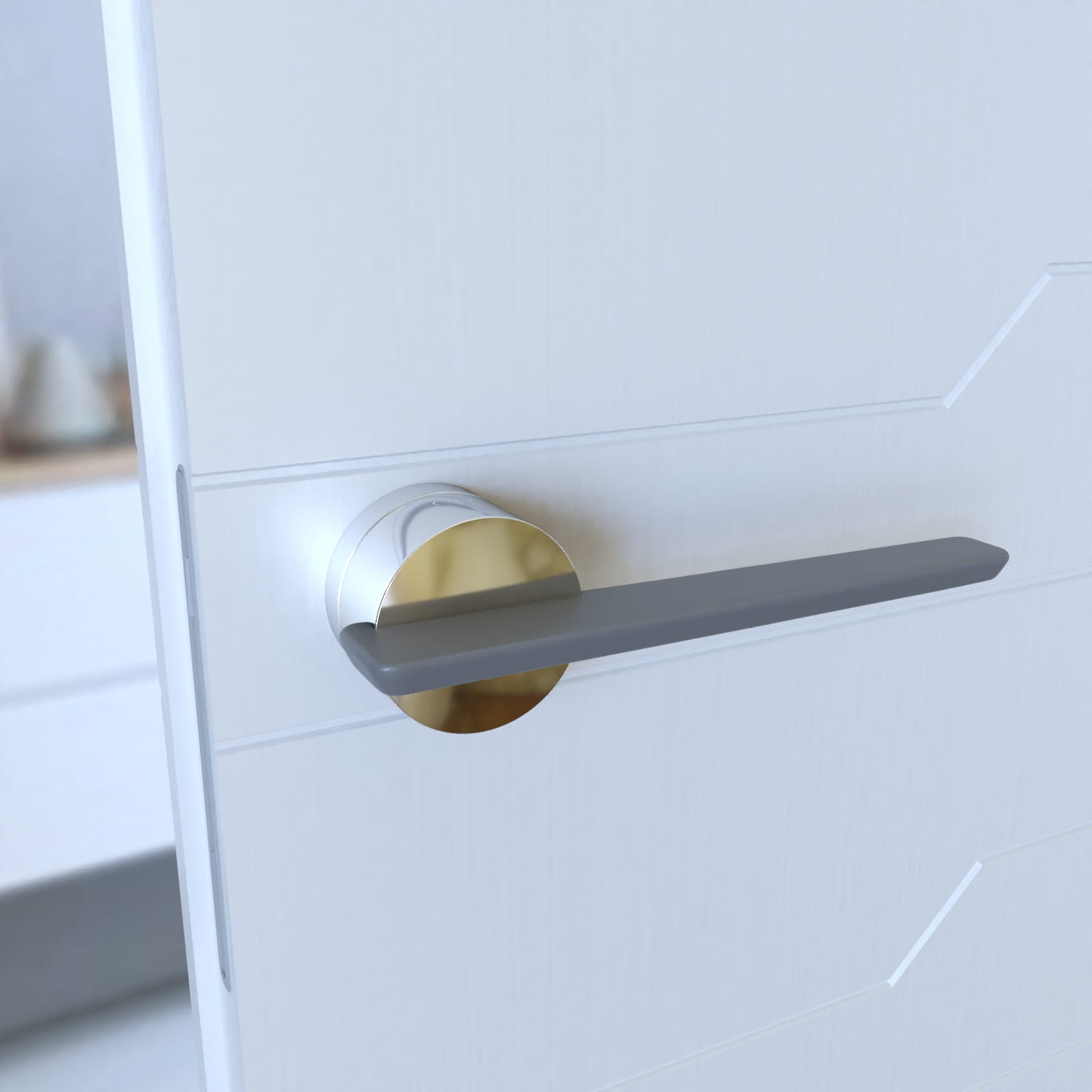 Infinity Line Gemello KGML 700/200 Chrome/Titanium - Door Handle on a Round Rose