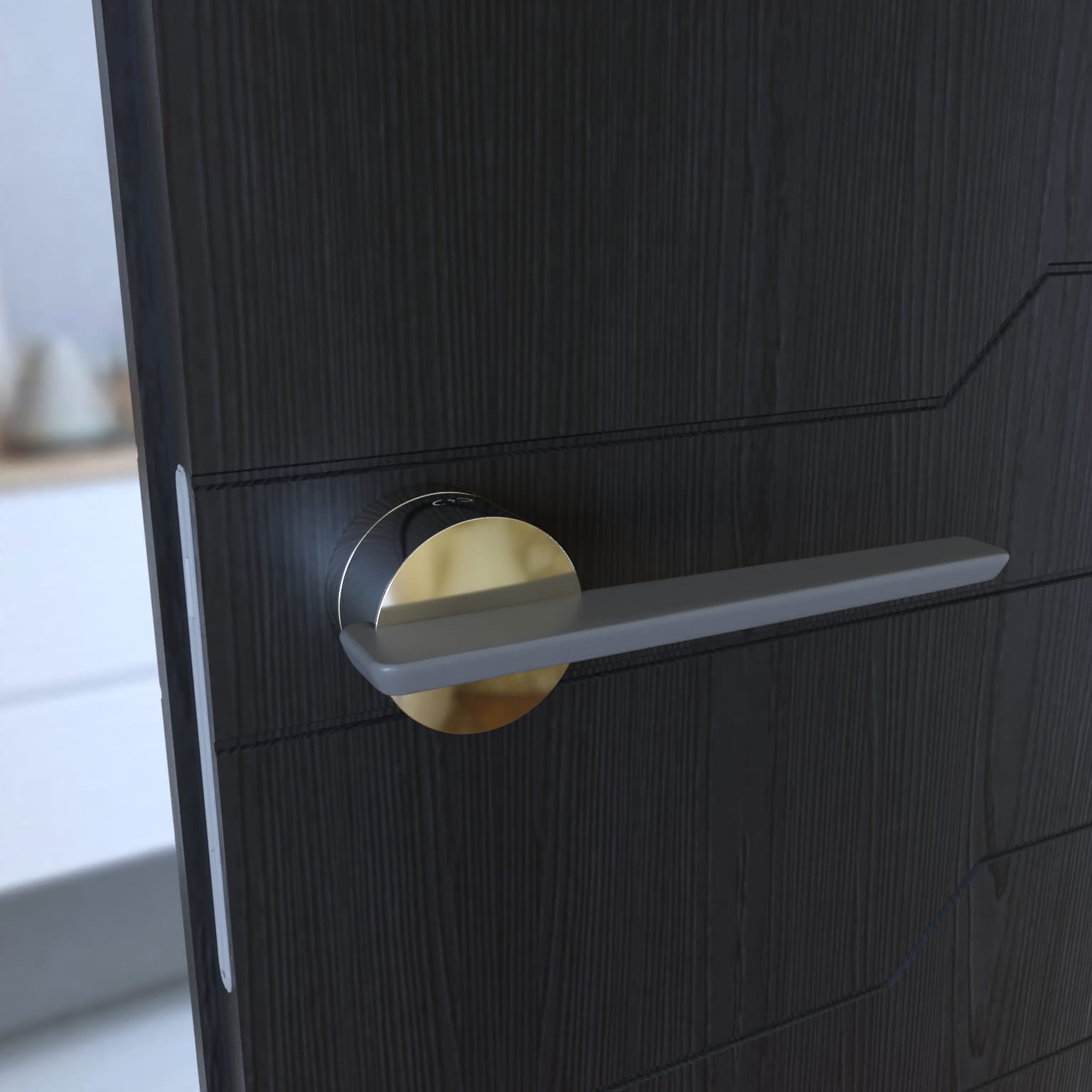 Infinity Line Gemello KGML 700/200 Chrome/Titanium - Door Handle on a Round Rose