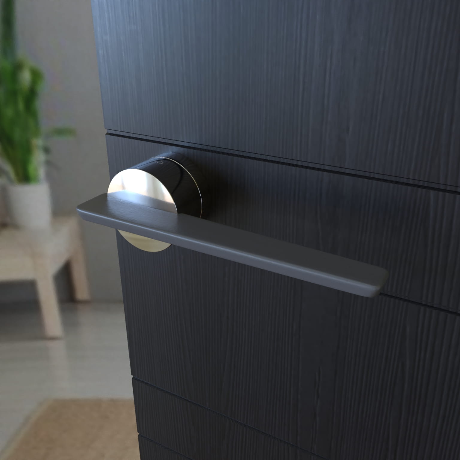 Infinity Line Gemello KGML 700/200 Chrome/Titanium - Door Handle on a Round Rose