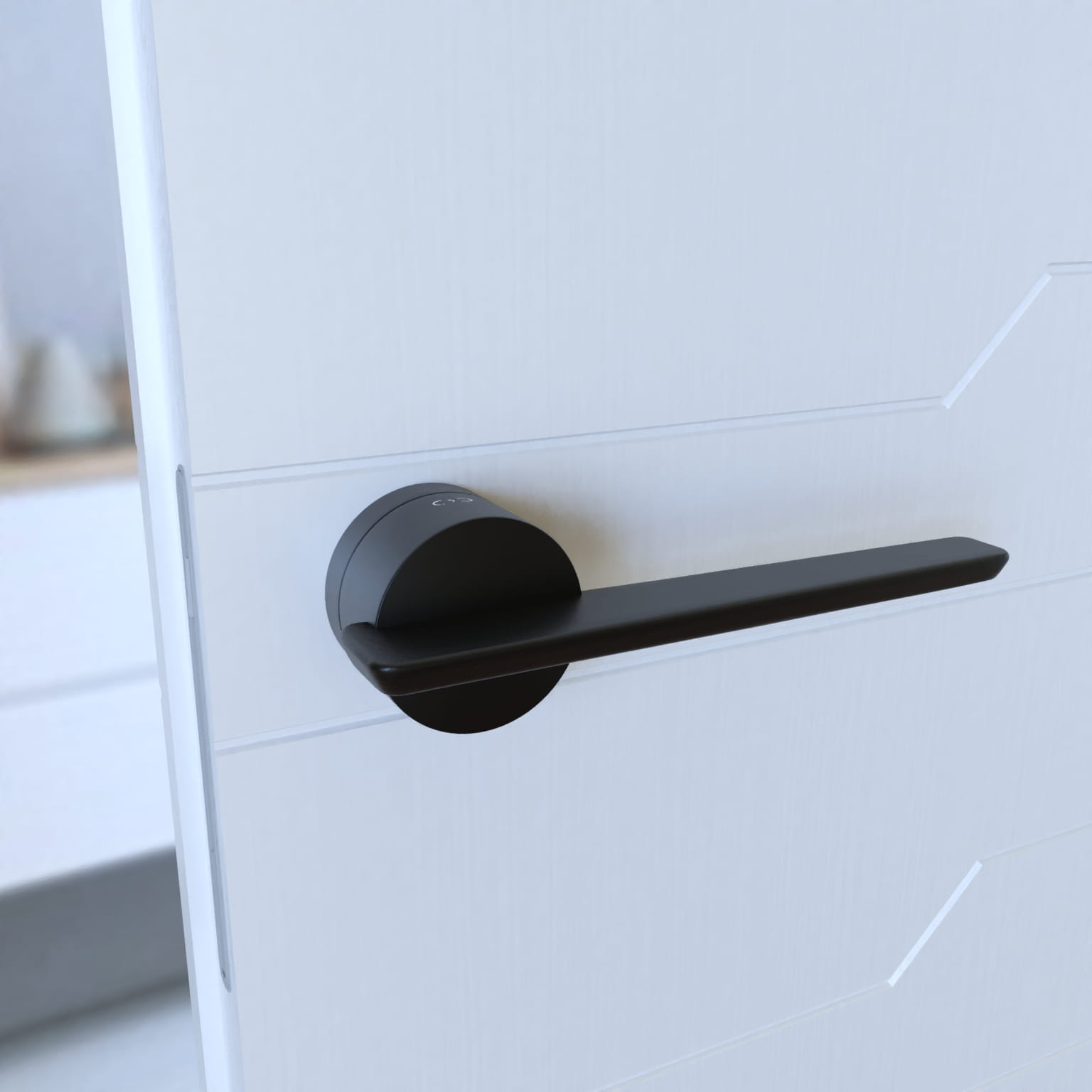 Gemello KGML B00 Black Door Handle on a Round Rose