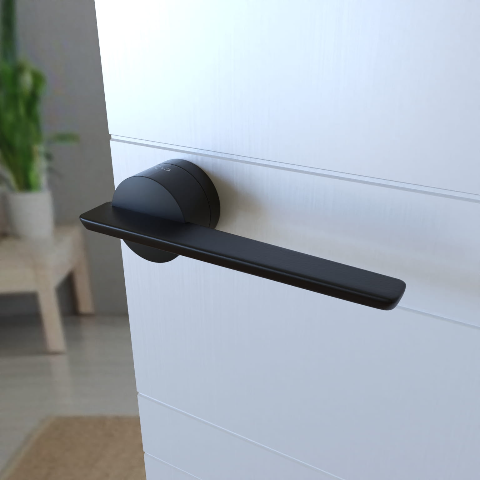 Gemello KGML B00 Black Door Handle on a Round Rose