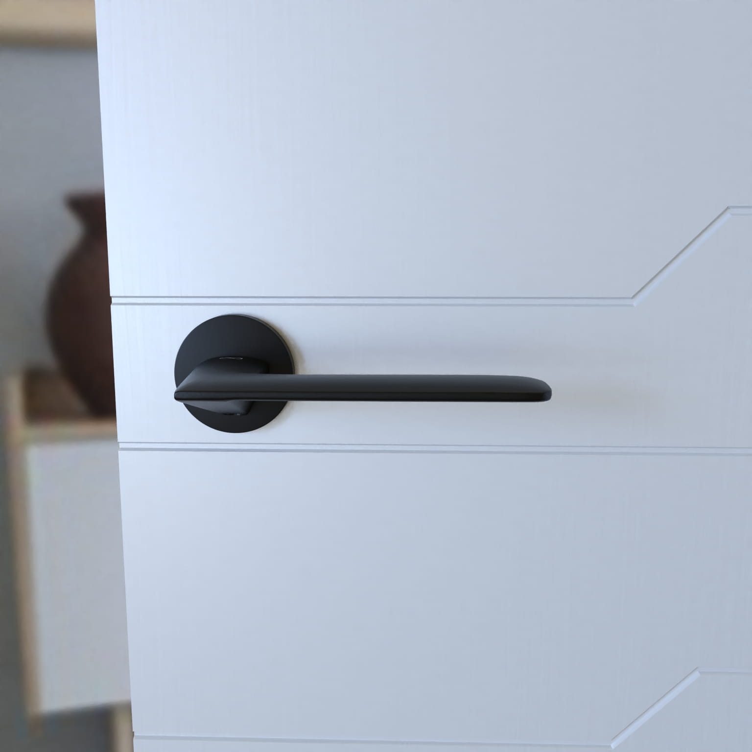 Infinity Line Giulietta SLIM KGUL S O B00 Black - Door Handle on a Round Rose