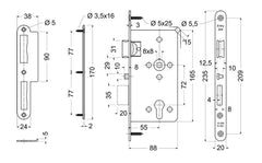 Smart Handle H.02/EN.304.SZ.PA.KO.L - SET smart handle + mortise lock for left door