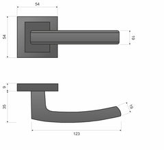 Infinity Line Hermes KHR 400 Patina - Door Handle on a Square Rose