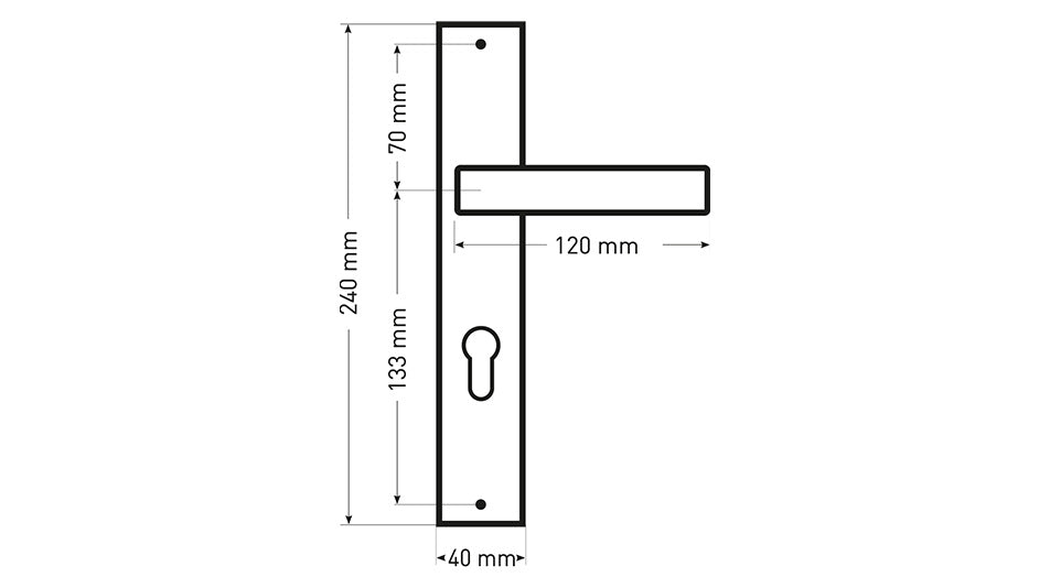 Alub Kabo black - Shield Door Handle