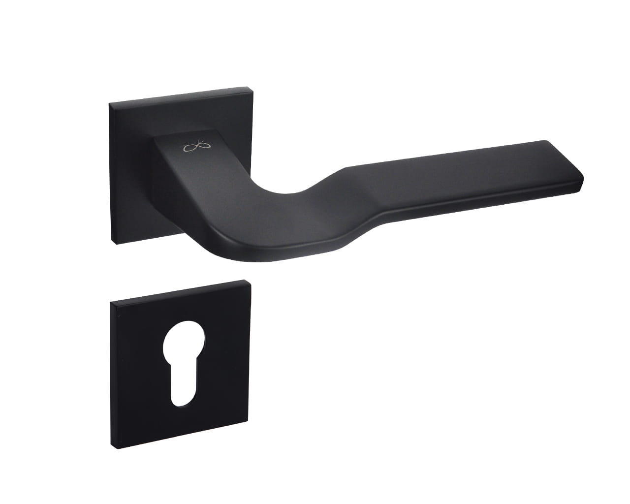 Infinity Line Bali SLIM Black KBLA S B00 - Door Handle on a Square Rose