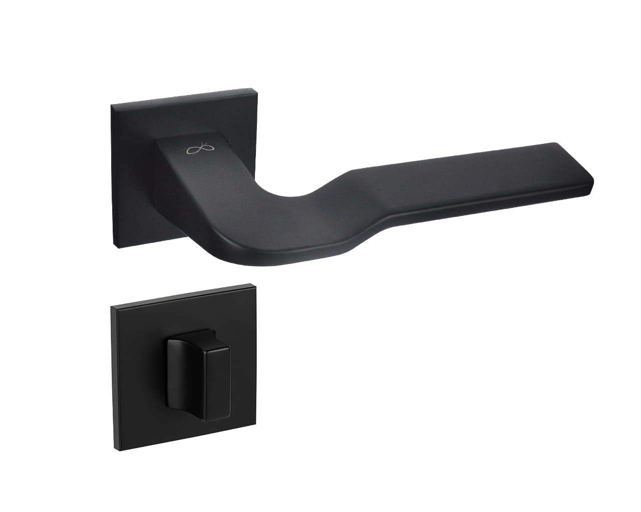 Infinity Line Bali SLIM Black KBLA S B00 - Door Handle on a Square Rose