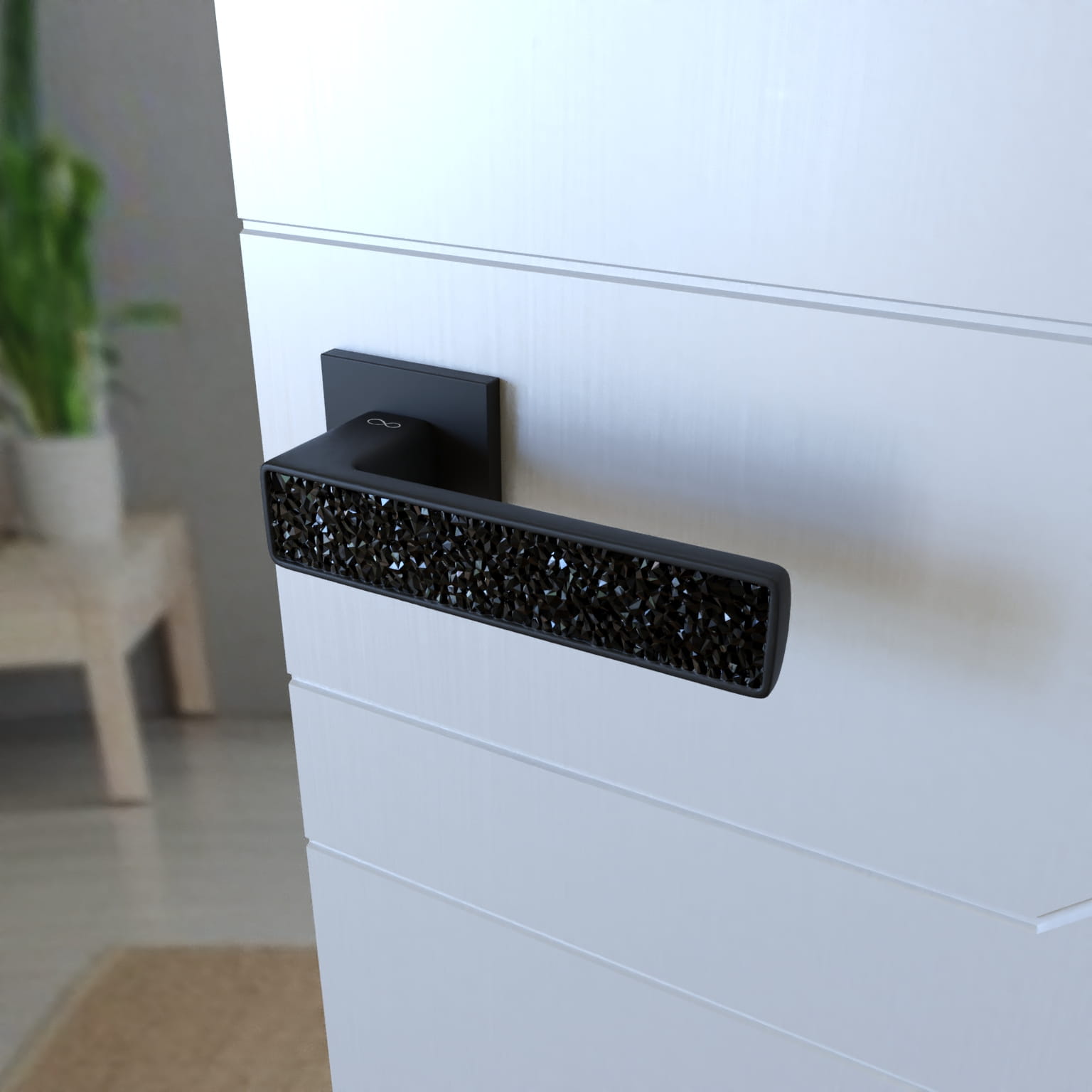 Infinity Line Concept KCK B00 Black/glamour - Door Handle on a Square Rose